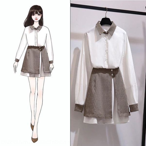 

2020 with thin skirt shirt white shirtspring and autumn new light ripe style white shirt showing thin dresslady's dresslady's temp, Gray
