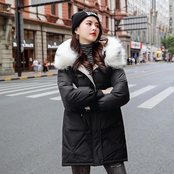 

2020 thick warm winter women jacket outerwear women long women's winter coats jackets parkas m6901, Black