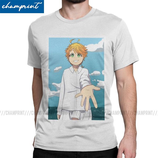 

men t-shirts the promised neverland emma vintage pure tees short sleeve t shirt crew neck plus size sport hooded sweatshirt hoodie