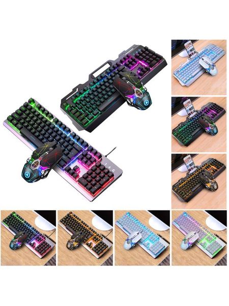 

104keys rgb aluminum alloy gaming keyboard and rgb gaming mouse set