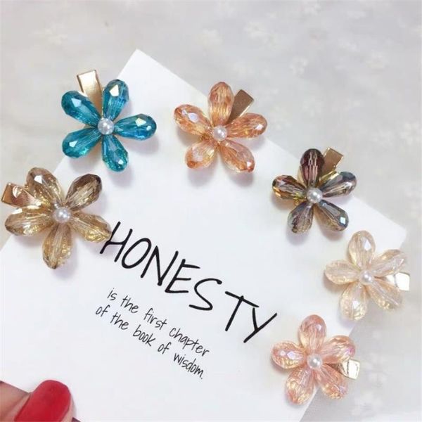 

hair accessories fashion girl korea style crystal flowers clips color hairclip hairpins bb hairgrip styling tools for women