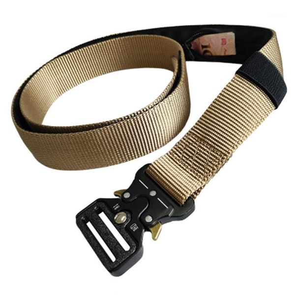 

waist support tactical belt 130cm travel hidden cash money bag funny pack anti theft pouch fanny casual nylon women men belts1, Black;gray