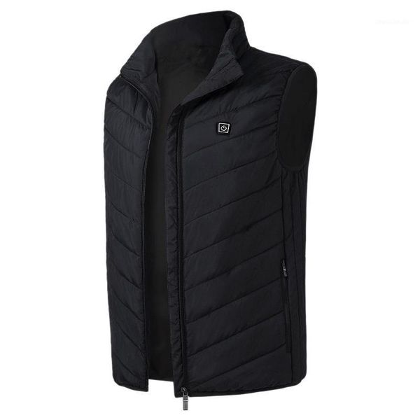 

outdoor t-shirts electric heated vest winter warm waistcoat heating usb charging coat thermal with pocket1, Gray;blue