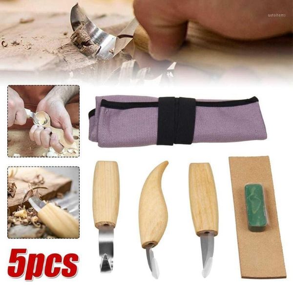 

5pcs wood carving knife chisel woodworking cutter hand tool set peeling woodcarving sculptural spoon carving cutter tools1