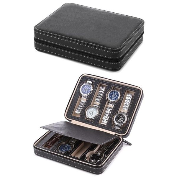 

portable travelling watch storage bag 2 4 8 slot /grids leather watch box watches display box case jewelry collector case gift