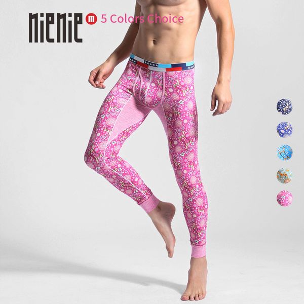 

new men's long johns thermal underwear flower deer print warm elastic tights leggings winter autumn pants bottoms lj201008, Black;white