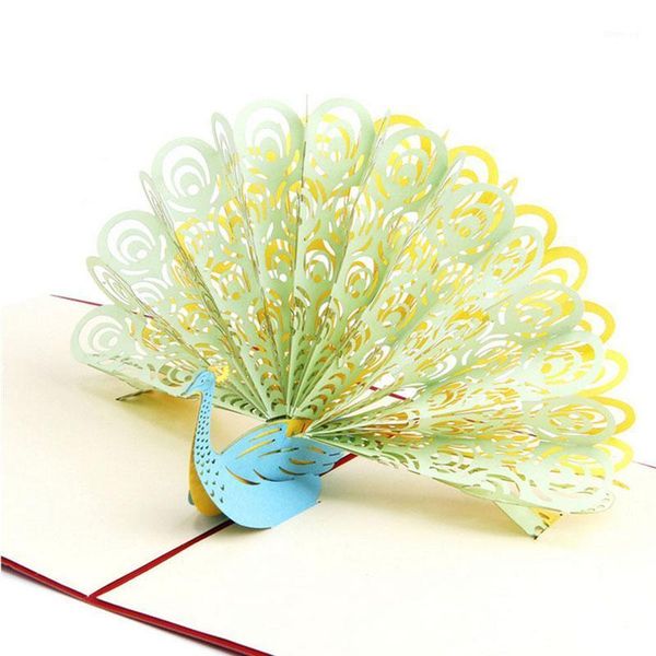 

3d up greeting card handmade peacock birthday easter anniversary day thanks-y1021