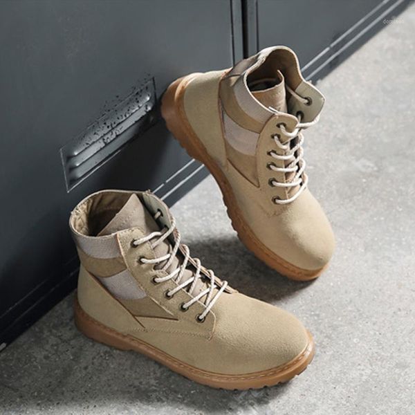 

man pu leather boot autumn winter men boot male shoes high casual walking footwear desert boots lace up tooling work booties1, Black