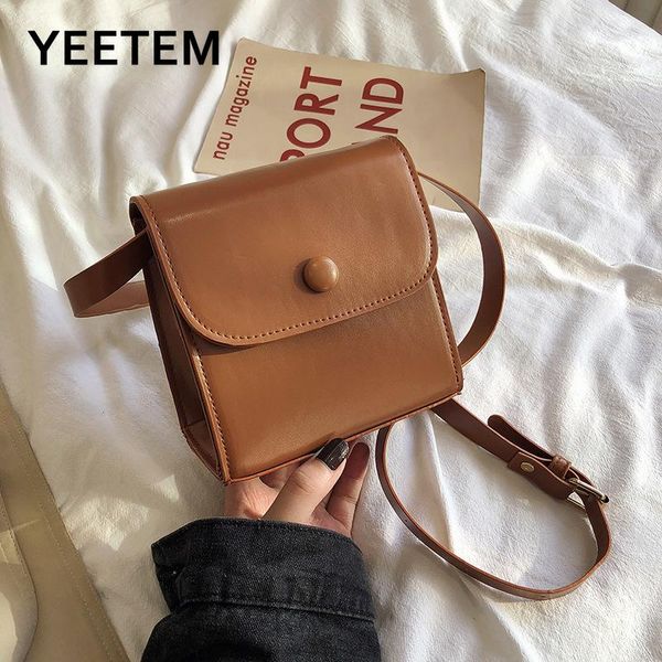 

fashion retro all-match small square bag korean version simple solid color large capacity shoulder bag messenger women's