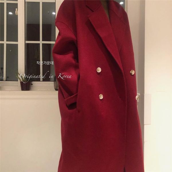 

bottle new double face camel cashmere long cashmere coat, Black