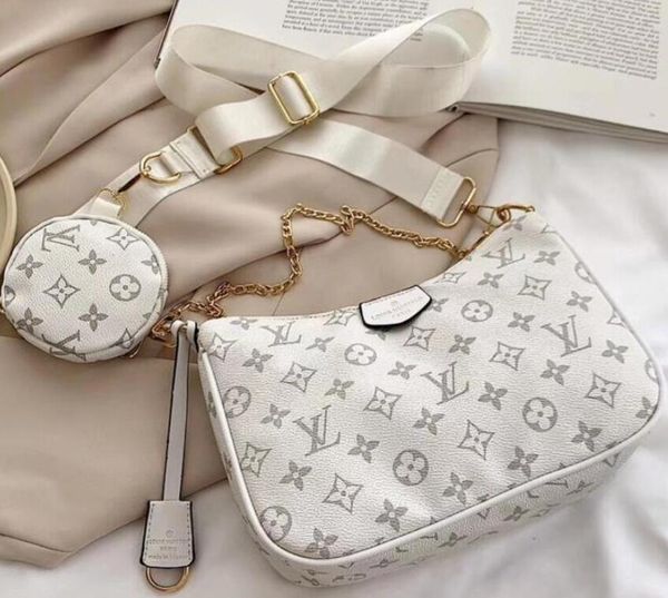 

designer multi pochette accessories handbag purse genuine leather l flower shoulder crossbody bag ladies purses, Black;red