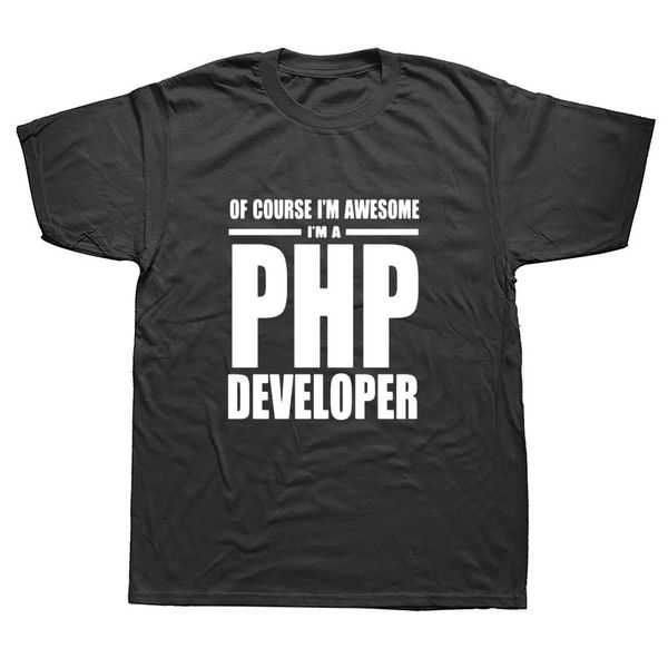 

fashion cotton custom short sleeve php developer is awesome men hello world hoodie designers t shirts sweatshirt
