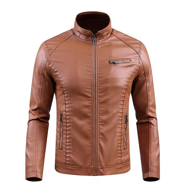 

men's jackets nice winter men leather motorcycle keep warm fashion brand fleece jacket coat, Black;brown