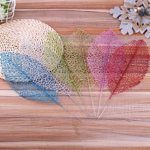 

christmas decorations 5pcs fashion glitter leaves decoration children's party supplies for indoor and outdoor tree leaf1