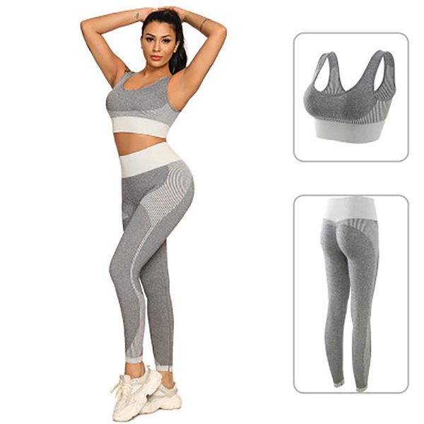 

yoga outfits kayasis seamless set women 2piece tight crop bra legging sportsuit workout outfit fitness wear gym sets clothes, White;red