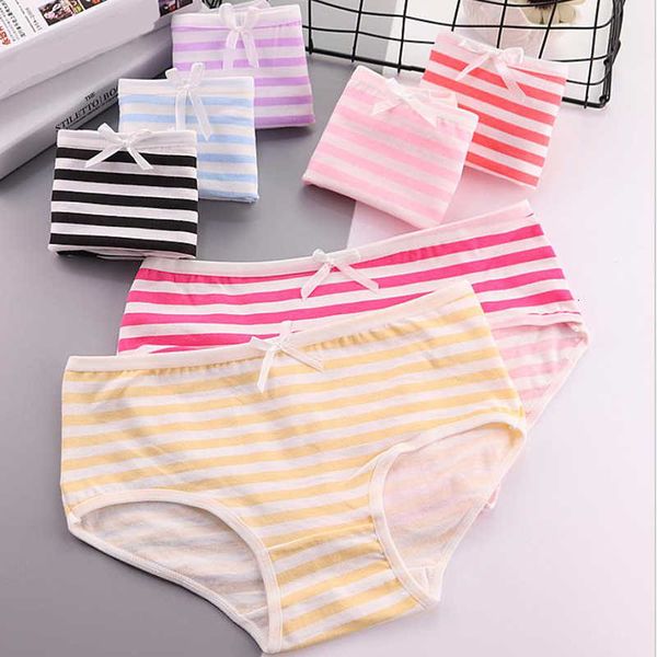 

fashion new women's cotton panties girl striped bow briefs cute bikini underwear ladies female lingerie breathable panty, Black;pink