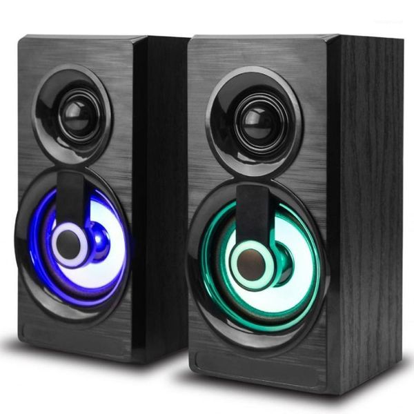 

wooden 2.0 multi-media deskmini speaker with breathing lights usb lapspeakers