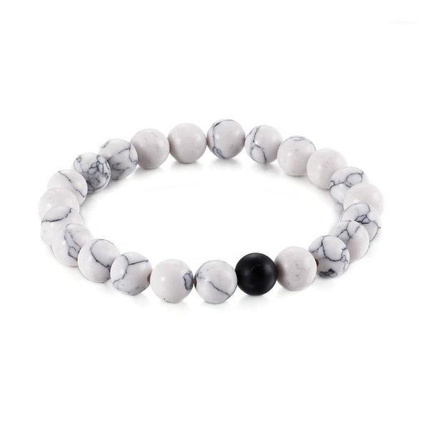 

bangle fashion beaded bracelets elastic white black beads jewelry for men women1