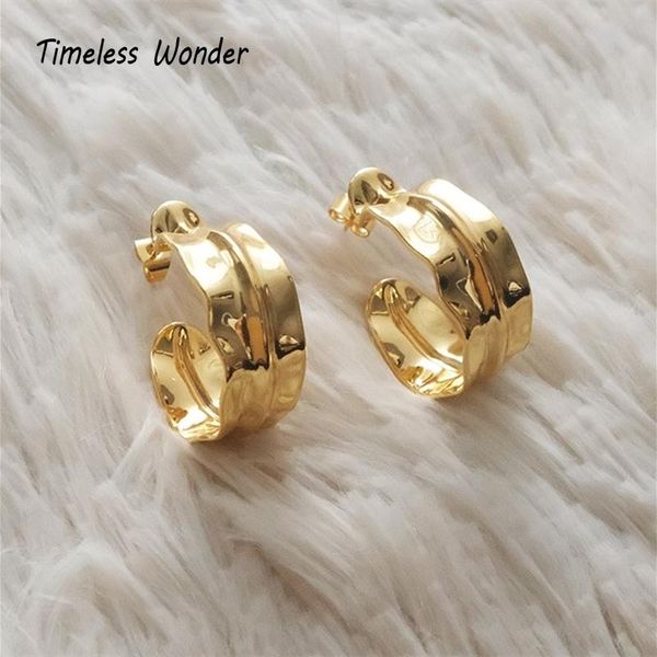 

timeless wonder brass geo swirl hoop earrings women jewelry goth boho r ins fancy rare trendy hiphop statement 7644, Golden;silver