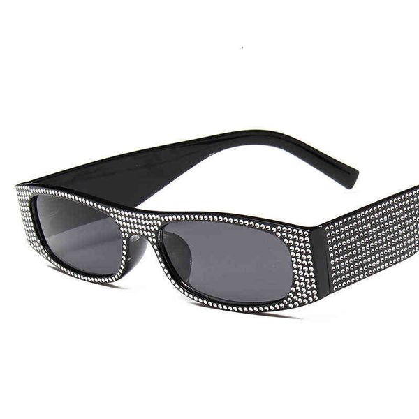 

trend sunglasses retro square frame glasses women fashion diamond-like eyeglasses shiny gypsophila, White;black