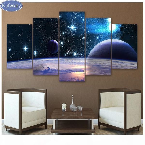 

полных площади круглого дрель 5d diy алмазной картина вселенной galaxy 5 панель space planet, мозаика алмазных вышивки вышивка крест, деко