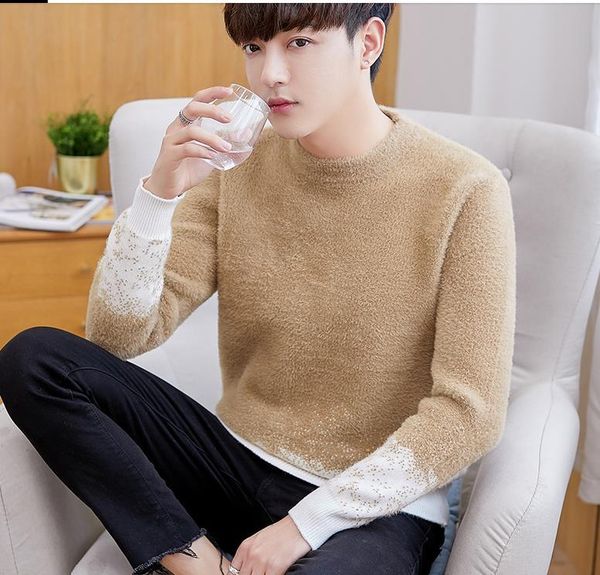

men's sweaters 2021 fasion neck long-sleeved autumn winter 206t, White;black