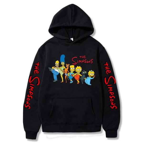 

2020 sweatshirt show printed tv the sleeve long hoodie pullover graphic simpsons qvhnh, Black;white