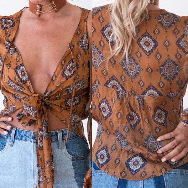 

women's blouse ladies shirt printed bandage cloth cardigan long-sleeved upper garment females tee1, White