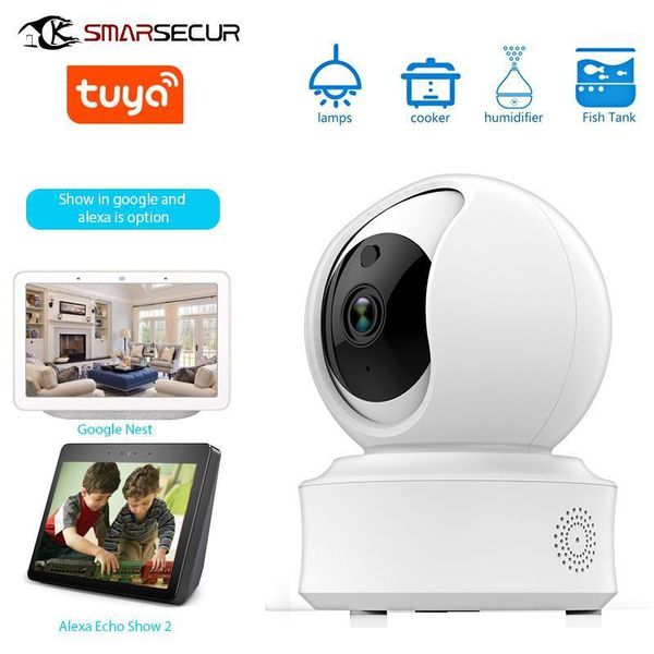

mini 2.0mp body auto-tracking wifi ip camera smart home tuya mobile app security cctv camera work with google echo/amazon alexa1