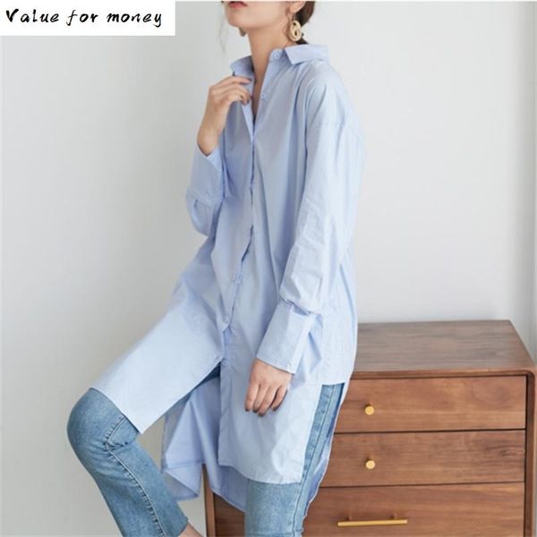 

women's size plus shirts blouse female asymmetric long sleeve loose casual shirt spring clothes fashion korean, White