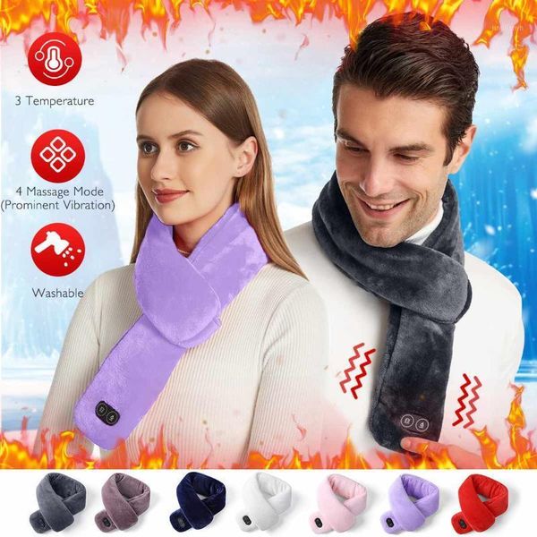 

cycling caps & masks outdoor household dual-purpose electronic heating scarf ajustable electric heated winter warm neck massage blanket scar, Black