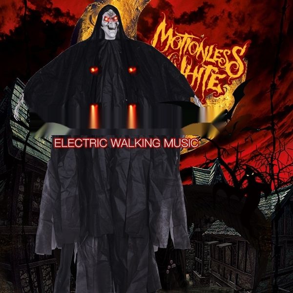 

q7cgz 2-meter wanshengjie decorative supplies haunted hanging ghost glowing voice electric toys luminous ghost toyprops bar witch house toyp
