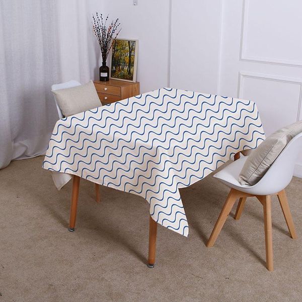 

геометрическая настольная ткань водонепроницаемая белье геометрическое голубое океанские звезды якорь полоса для дома украшения скатерть чех