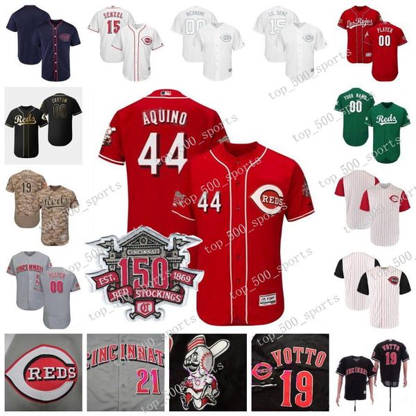 

cincinnati aristides aquino 150th nick senzel trevor bauer derek dietrich votto gennett suarez barnhart castillo jersey mens lady youth, Blue;black