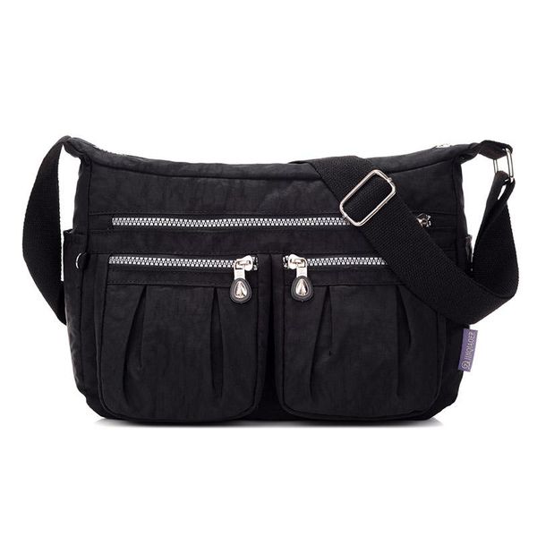 

new spring fashion waterproof nylon handbags solid zipper travel bag women trunk shoulder bags
