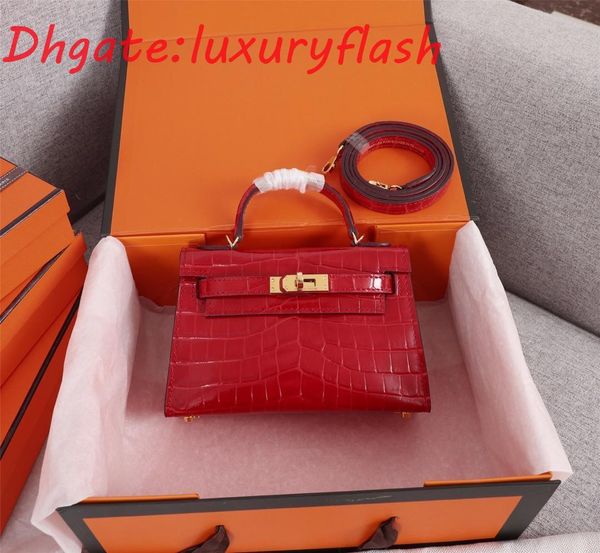 

fashion luxury designer women handbag 19cm 2019purse shoulder mini strap crossbody bag alligator leather classic designer shoulder bags