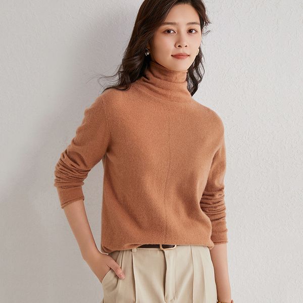 

2021 new linha mediana de gola camisola 100% получувствительную либуловую перемычку пуловер l pura das mulheres cellugho novo suave 251v, White;black