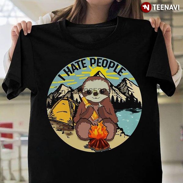 

i hate people sloth campfire t-shirt sport hooded sweatshirt hoodie