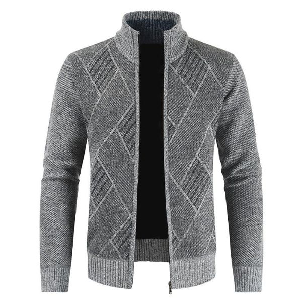 

men's jackets cofekate men clothing casual stand collar striped slim knit cardigan ropa para hombre male geometric pattern sweater coat, Black;brown