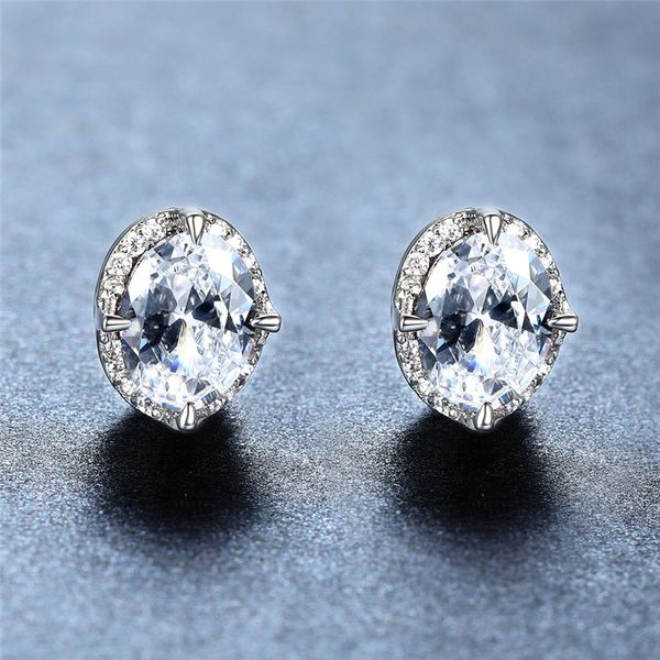 

charming earrings studs white gold plated bling crystal cz diamond earrings studs jewelry gift for girls women nice birthday gift, Golden;silver