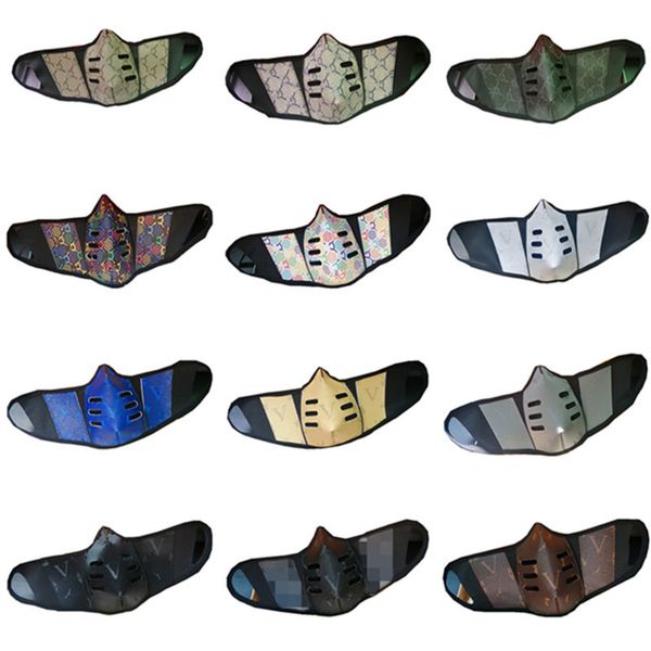 

leather masks covers pu men women face dustproof face mask fashion mouth cover washable outdoor sports protective