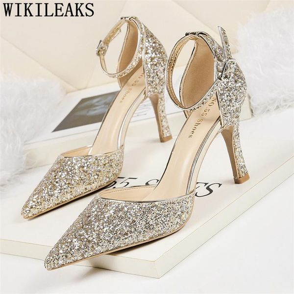 

wedding shoes bride high heels mary jane shoes glitter heels elegant for woman stiletto extreme high tacones1, Black