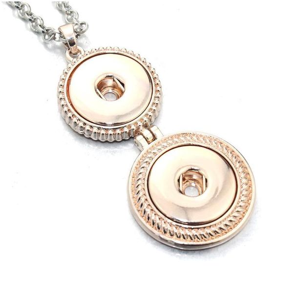 

18mm 20mm snap button pendant 60cm necklace charms fashion rhinestones snaps button diy jewelry gift for wome jllrci, Silver