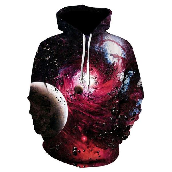 

стильные мужские женские 3d толстовка для тостов печать капюшонов galaxy space pullover тонкий капюшон дополнительный размер бесплатная дост, Black