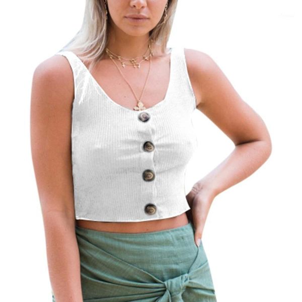 

vicabo solid color womens cutton vest ladies sleeveless tank green summer casual slim white crop
