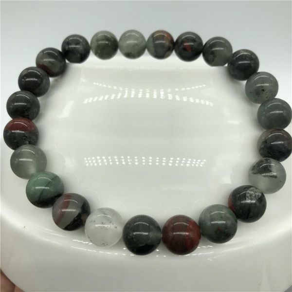 

blood stone bracelet, Golden;silver