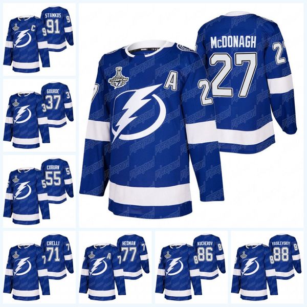 

tampa bay lightning 2020 stanley cup champion ondrej palat ryan mcdonagh victor hedman nikita kucherov steven stamkos andrei vasilevskiy, Black;red