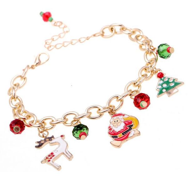 

new arrival christmas bracelet bead charm bracelet bangle santa claus milu deer fashion bracelet jewelry ing