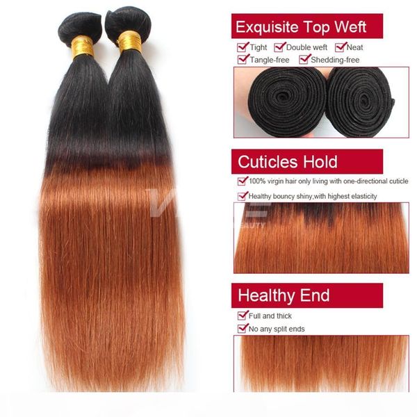 

vmae ombre hair extensions two tone прямые волосы прямые волосы девственницы сотка two tone 1b 30 ombre шиньон плетение связки, Black