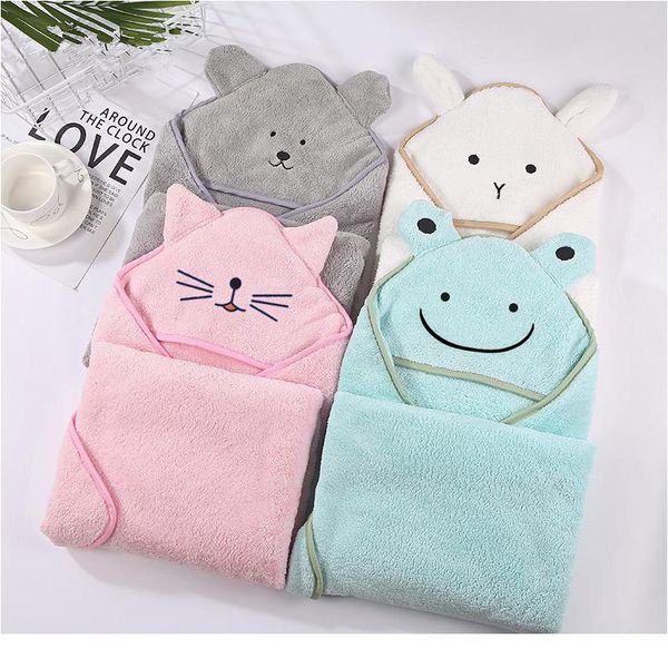 

baby poncho bath towel bebe toalla velvet 90*90cm fleece hood infant towels blanket newborn baby hooded towel infant ba wmtcrm